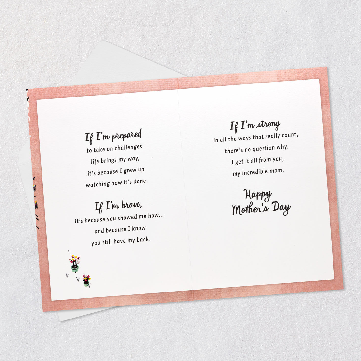 Women Gardening Mom Mother's Day Card From Daughter Open card with envelope image number 4