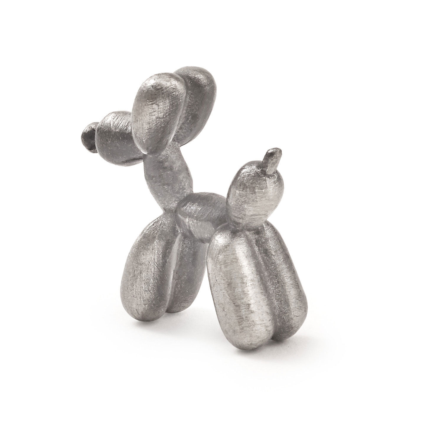 Balloon Dog-Shaped Silver Metal Pocket Token back image number 2
