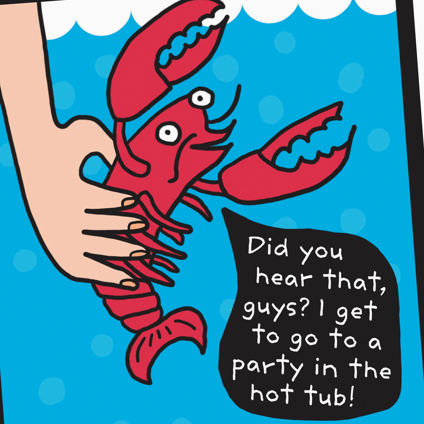 Lobster Hot Tub Party Funny Birthday Card Card Front Detail image number 4