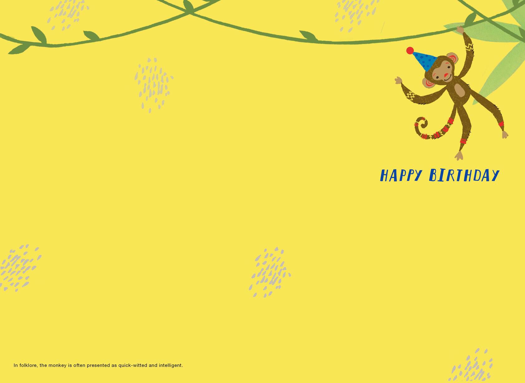 Monkey in the Jungle Birthday Card
