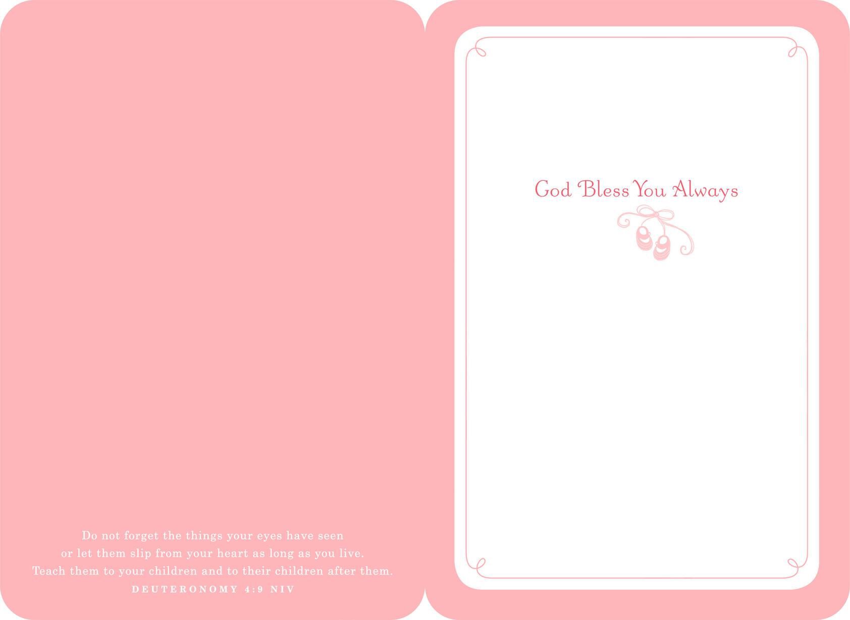 White Christening Gown Baby Girl Baptism Card