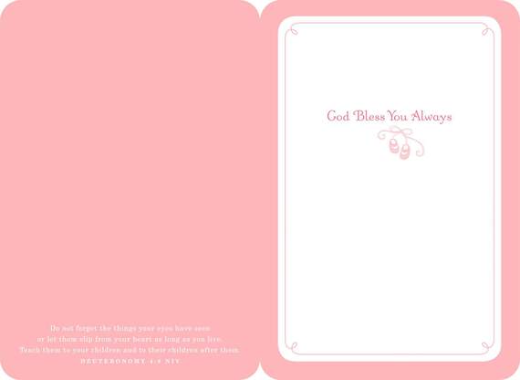 White Christening Gown Baby Girl Baptism Card, , large image number 2