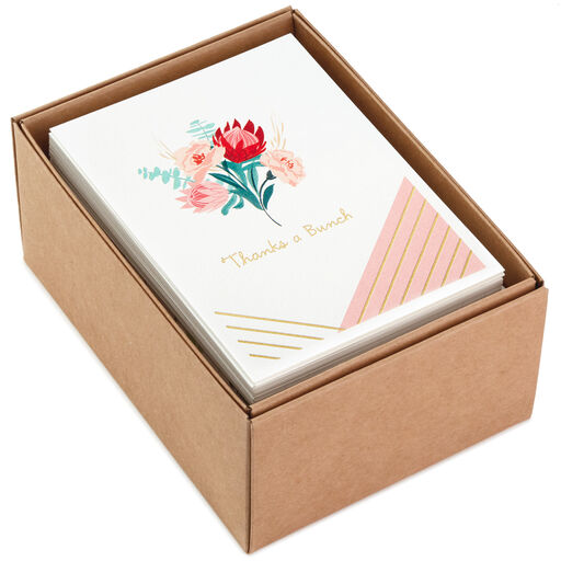 Pink Flowers Assorted Blank Thank-You Notes, Box of 48, 