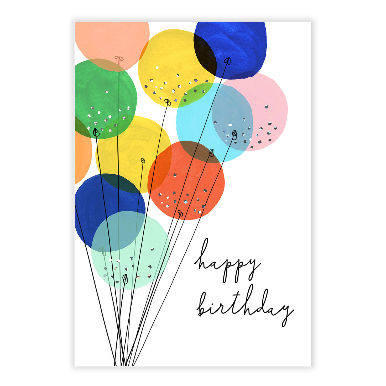 Modern Balloons Personalized Birthday Card front image number 2
