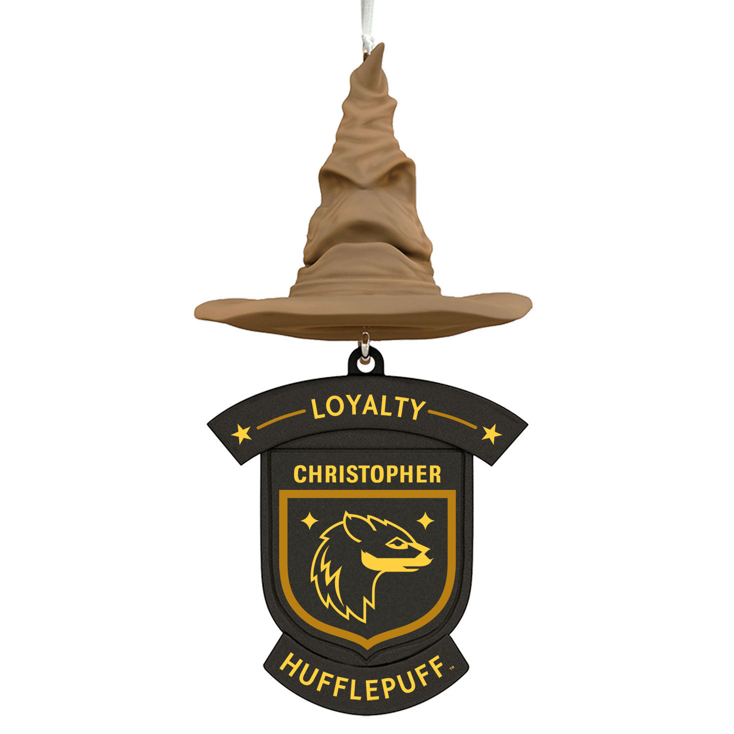 Harry Potter&trade; Sorting Hat House Trait Personalized Text Ornament, Hufflepuff&trade;, , large image number 1