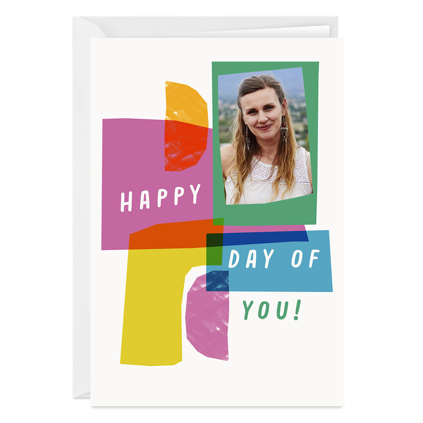 Bold and Bright Abstract Shapes Custom Birthday Card