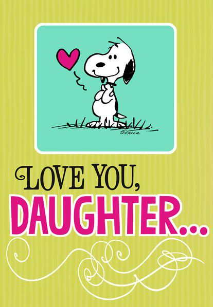 Snoopy Hug for Daughter Birthday Card