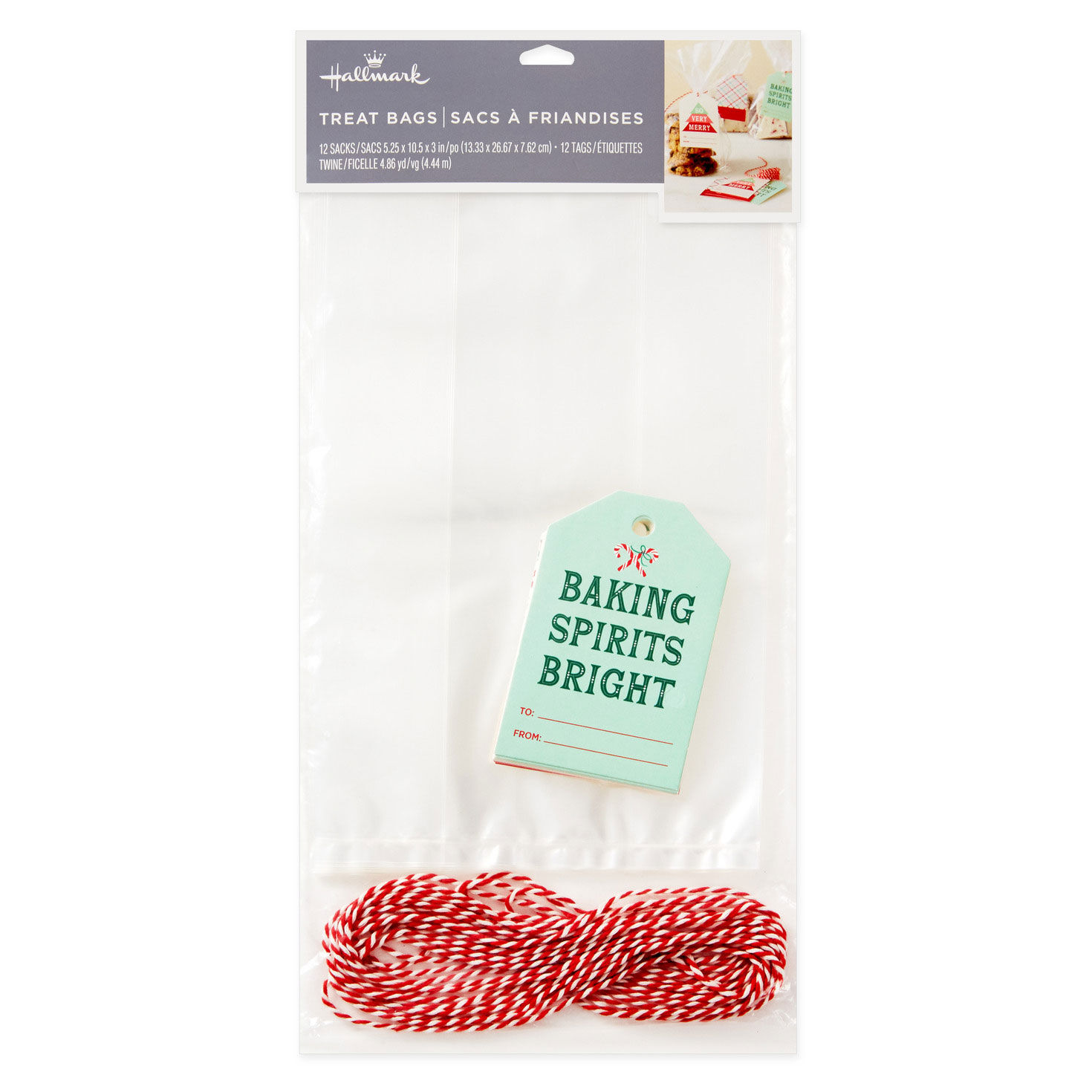 Clear Cello Christmas Goodie Bags With Gift Tags package front image number 6