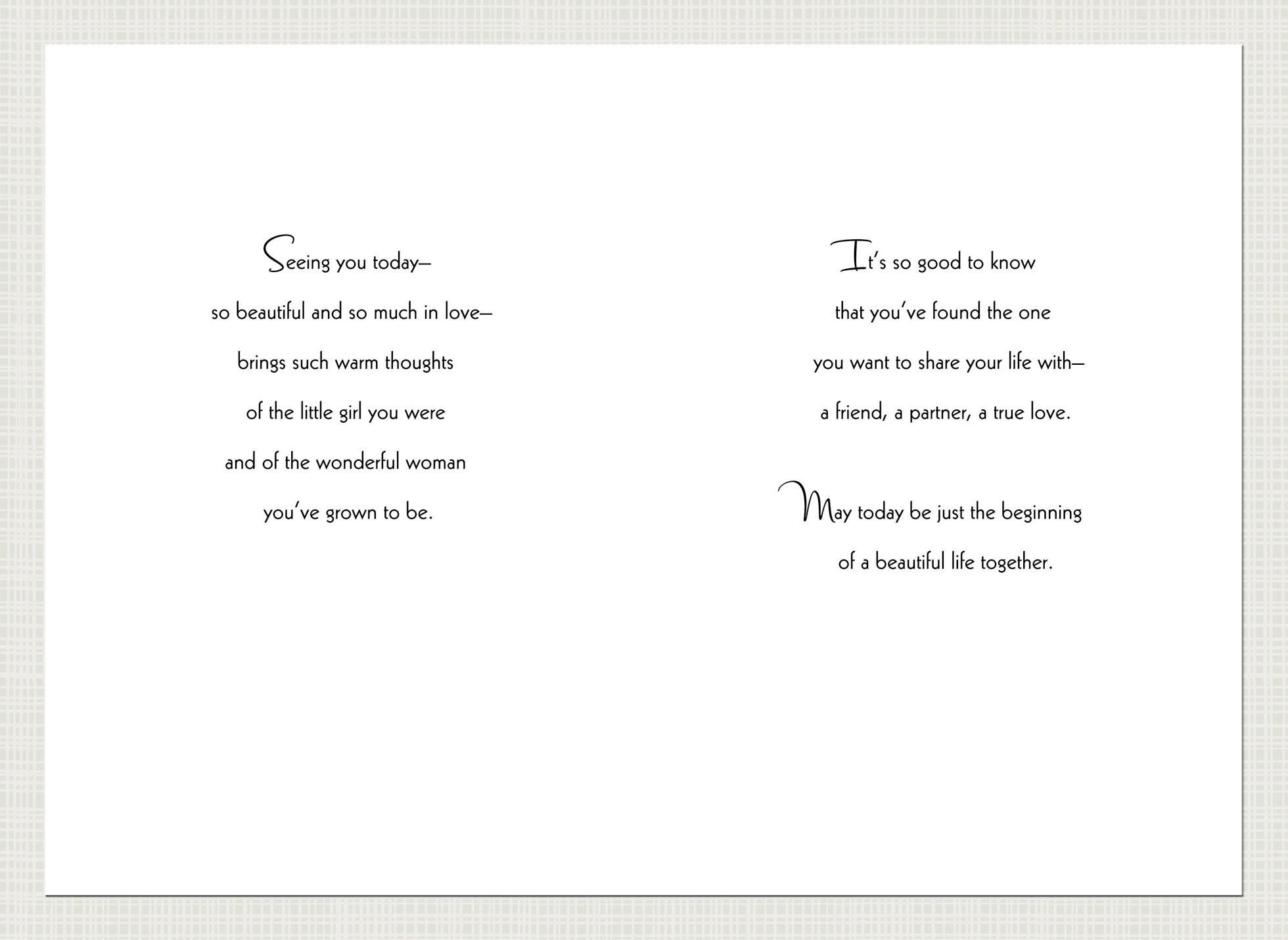 Daughter on Your Wedding Day Card