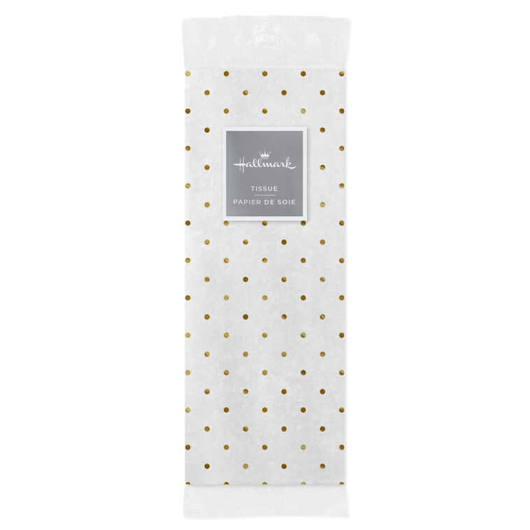 Gold Dots on White Holiday Tissue Paper, 6 sheets, , large image number 5