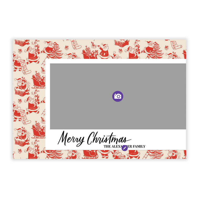 vintage-santa-red-toile-flat-christmas-photo-card-photo-cards-hallmark for Online Printable Christmas Cards Free Vintage Santa Red Toile Flat Christmas Photo Card - Photo Cards | Hallmark for Online Printable Christmas Cards Free