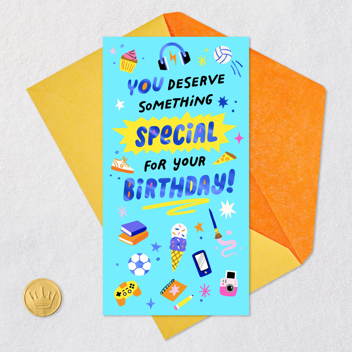 Something Special Money Holder Birthday Card for Kids Card Front with Envelope and Gold Seal image number 6
