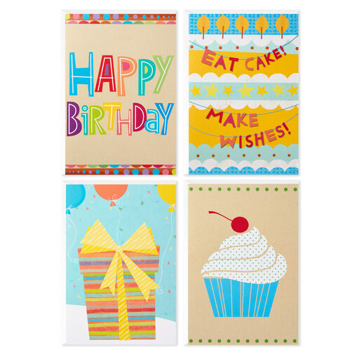 Colorful Assorted Birthday Cards, Pack of 12, 