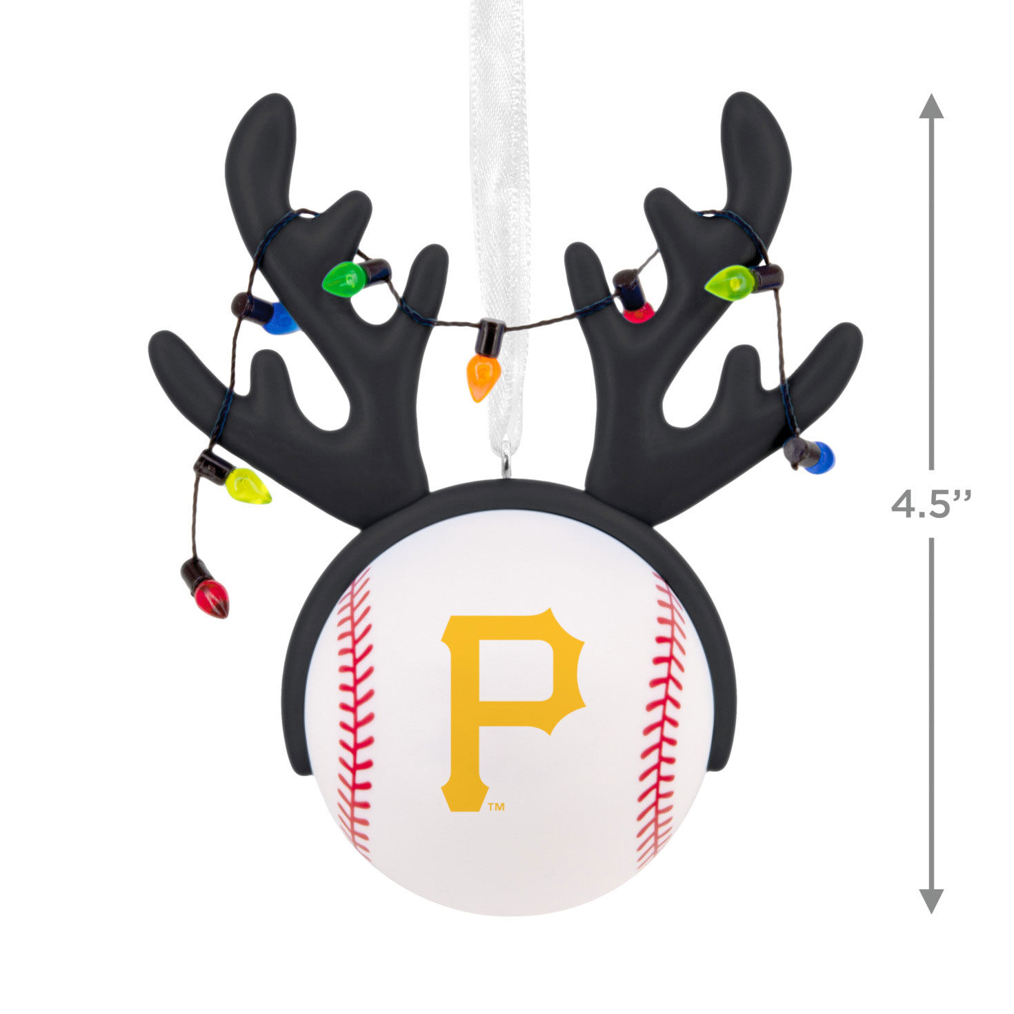Pirates Reindeer Baseball Christmas Ornament measurement image number 3