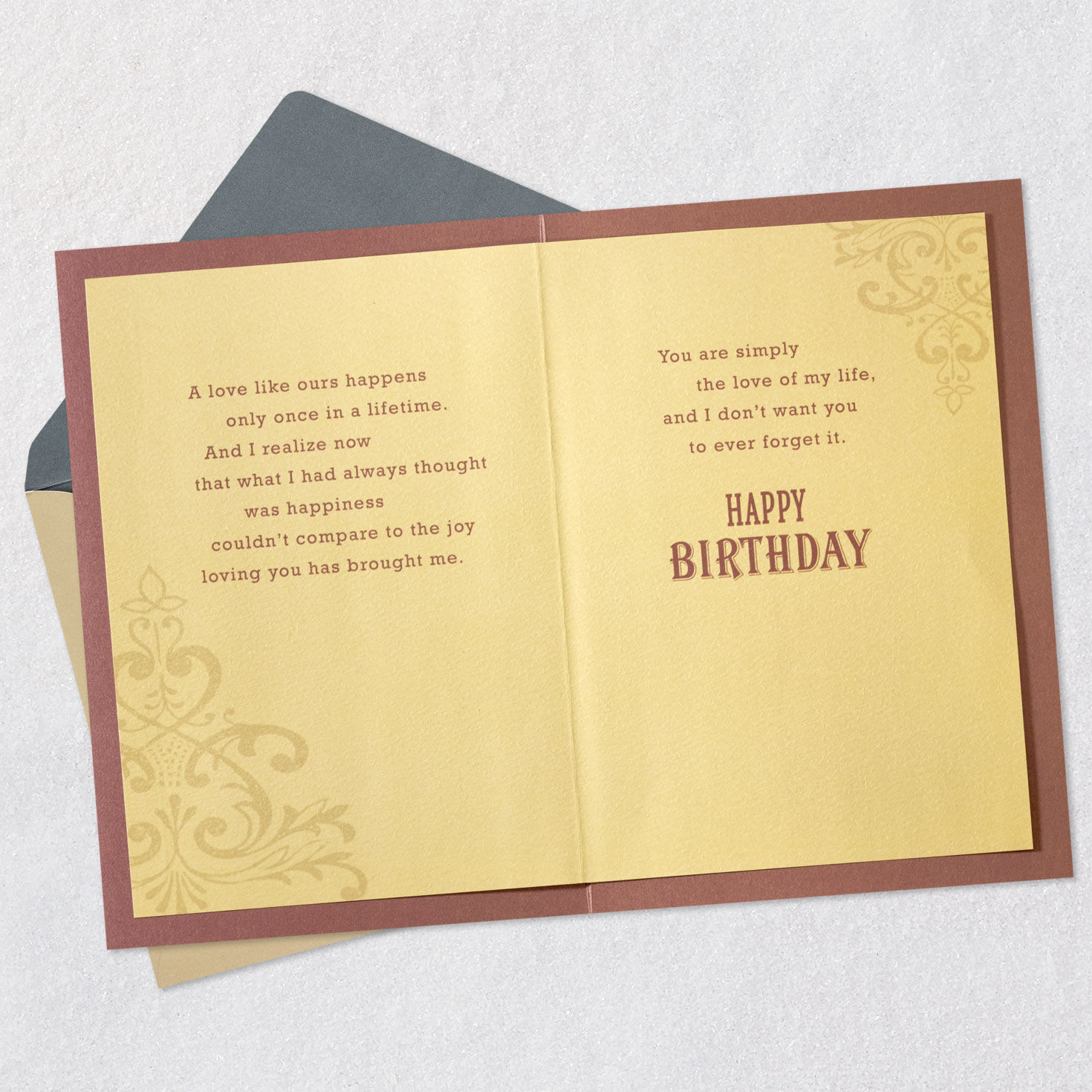 Our Love Is Once in a Lifetime Romantic Birthday Card, , large image number 4