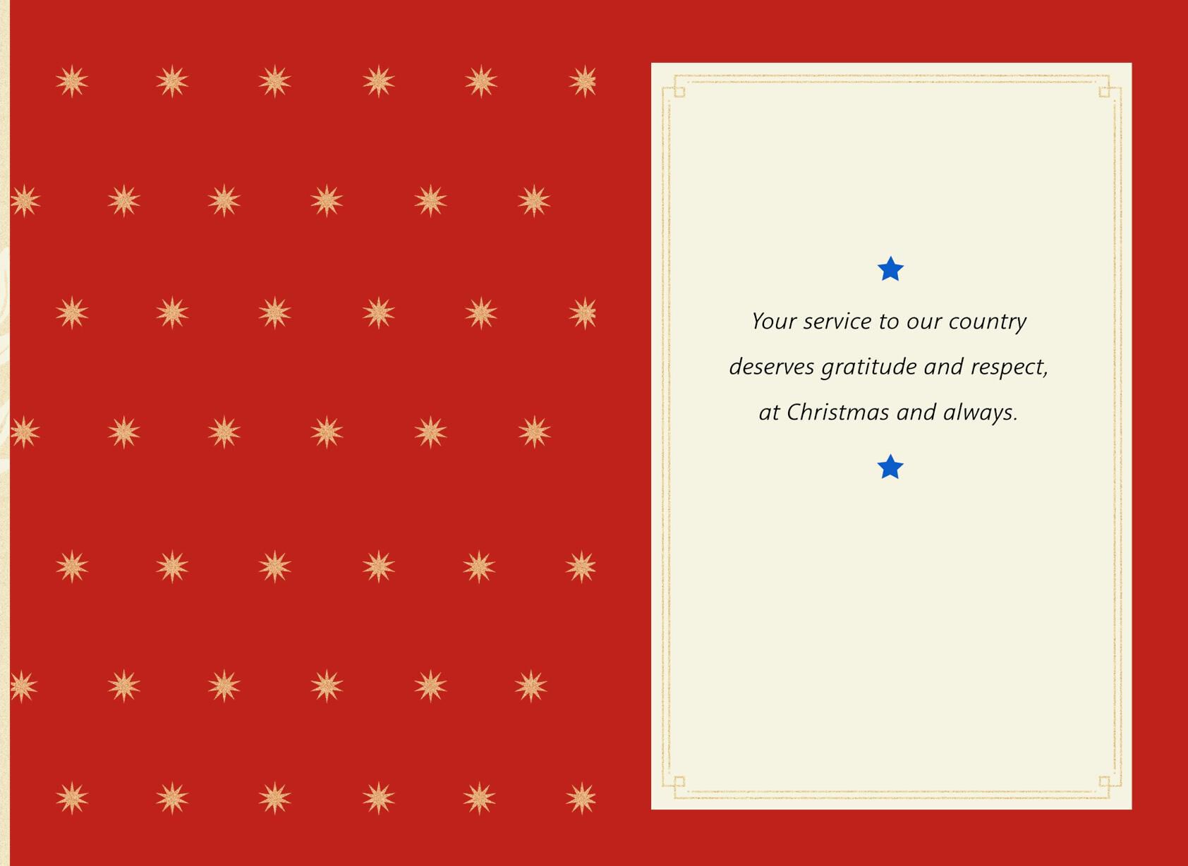 Patriotic Wreath Christmas Card for Military Personnel