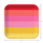 Warm Ombré Stripe Square Dinner Plates, Set of 8, , large image number 3