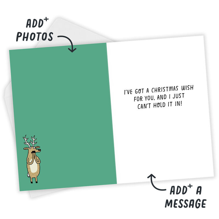 Reindeer Farts Funny Custom Christmas Card, , large image number 3