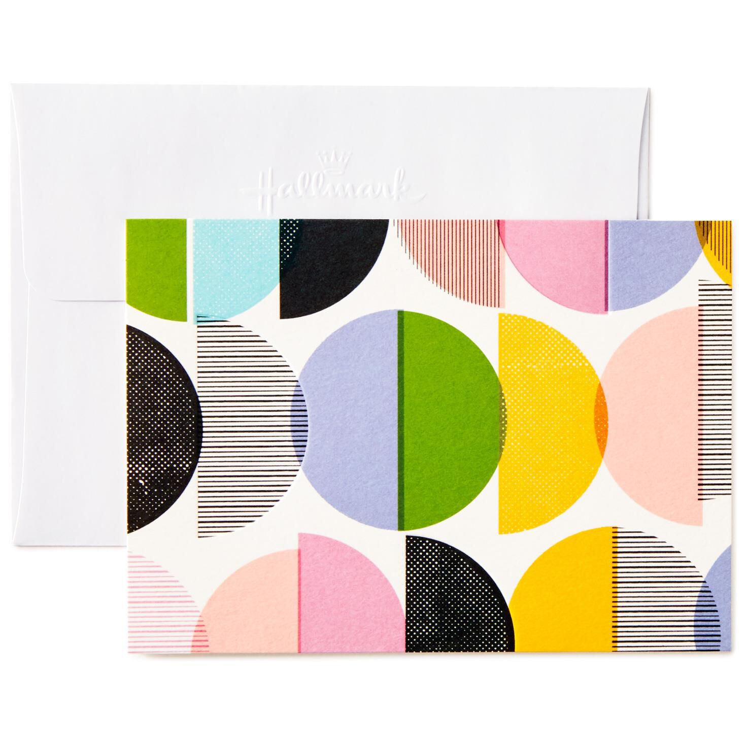 Abstract Half Circles Blank Note Cards Box Of 10 Note Cards