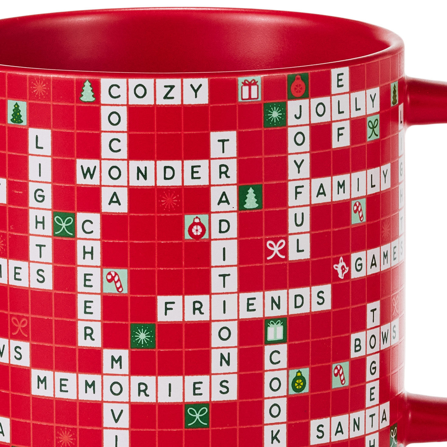 Holiday Words and Symbols Crossword Puzzle Mug upclose detail image number 5