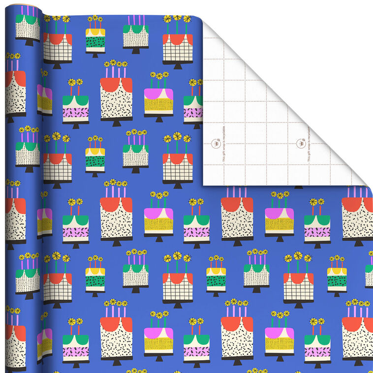 Vanilla-Scented Birthday Cakes Wrapping Paper Roll, 15 sq. ft.