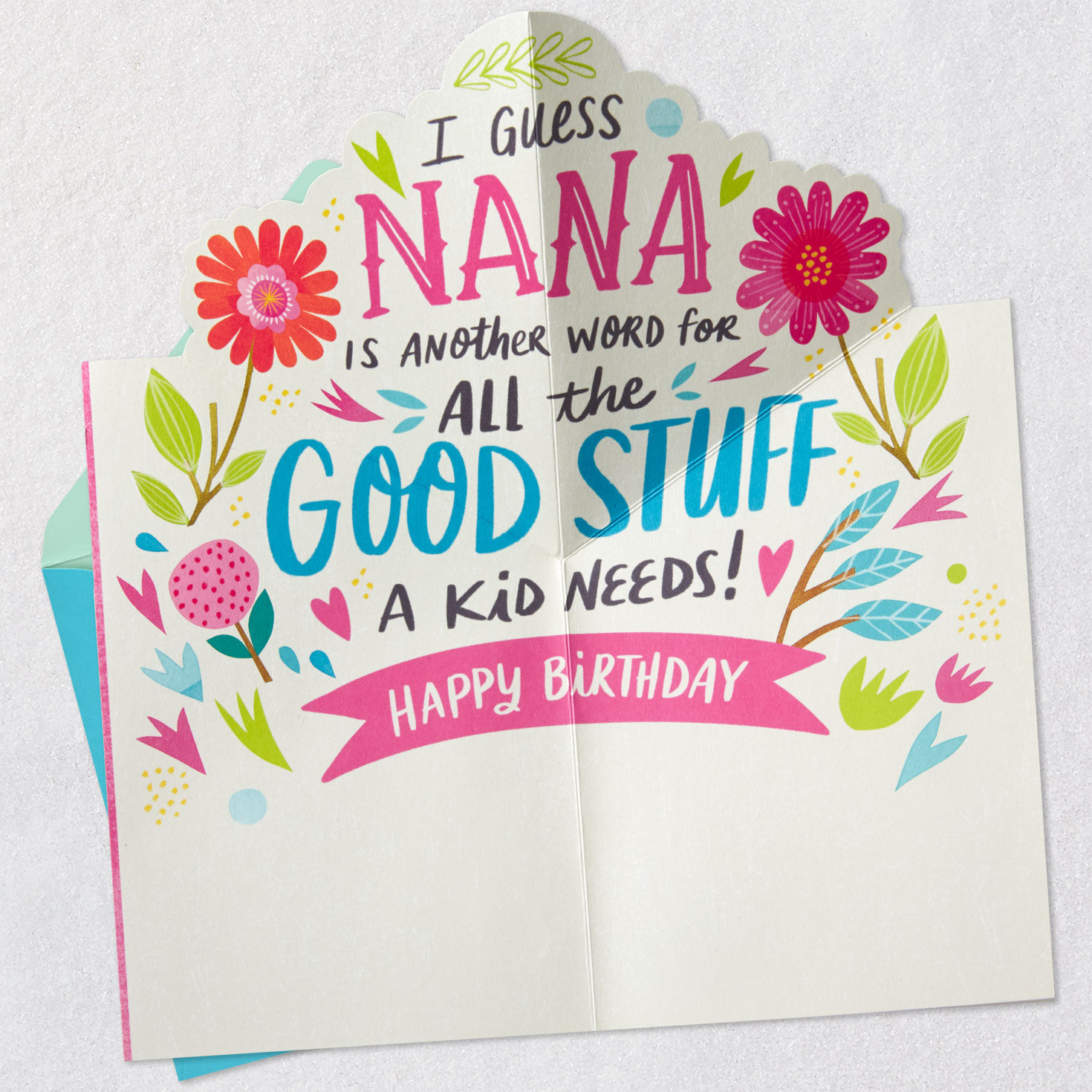 Floral Heart Pop-Up Birthday Card for Nana  image number 3
