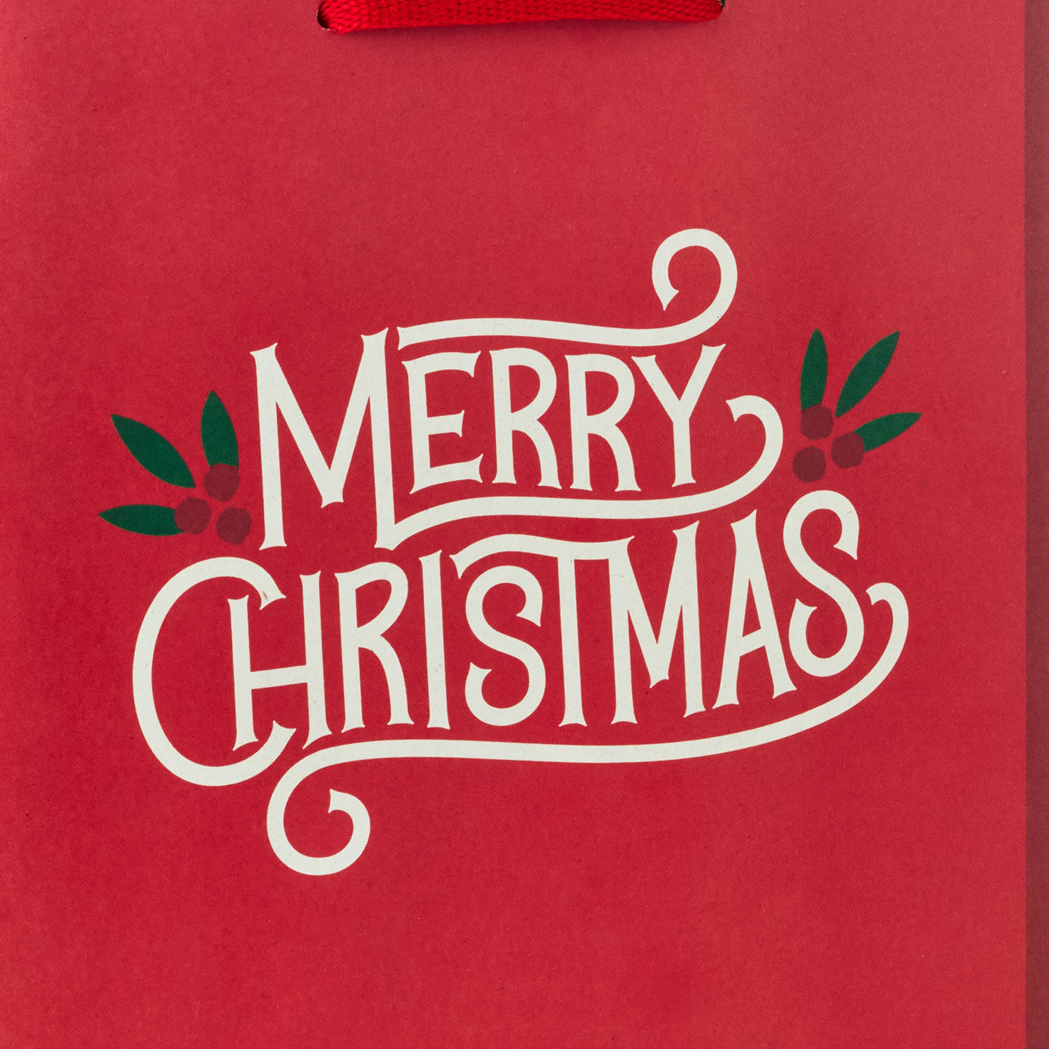 Red Plaid and Winter Foliage Gift Bags upclose view image number 4