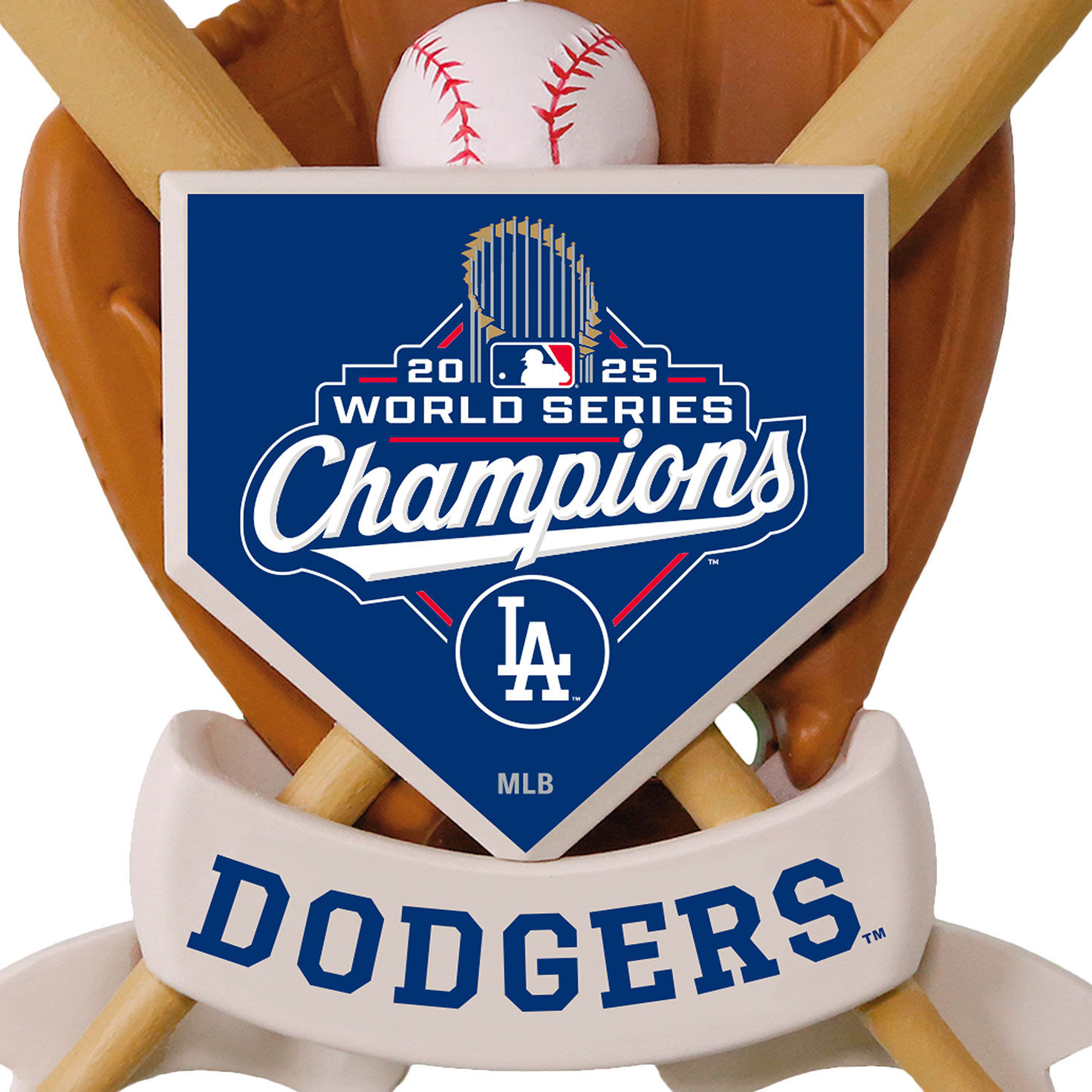 Dodgers World Series 2025 Keepsake Ornament closeup detail image number 5