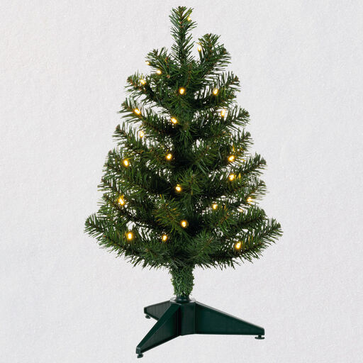 Miniature Evergreen Pre-Lit Christmas Tree, 18.75", 