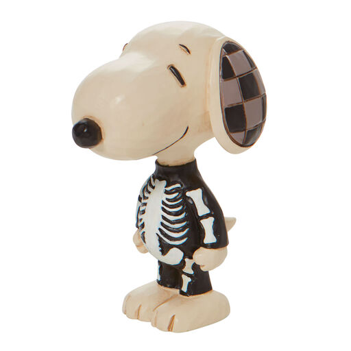 Jim Shore Peanuts Snoopy Skeleton Mini Figurine, 3.2", 