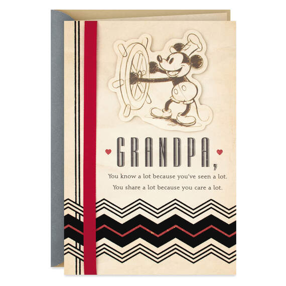 Mickey Mouse Steamboat Willie Father's Day Card for Grandpa, , large image number 1