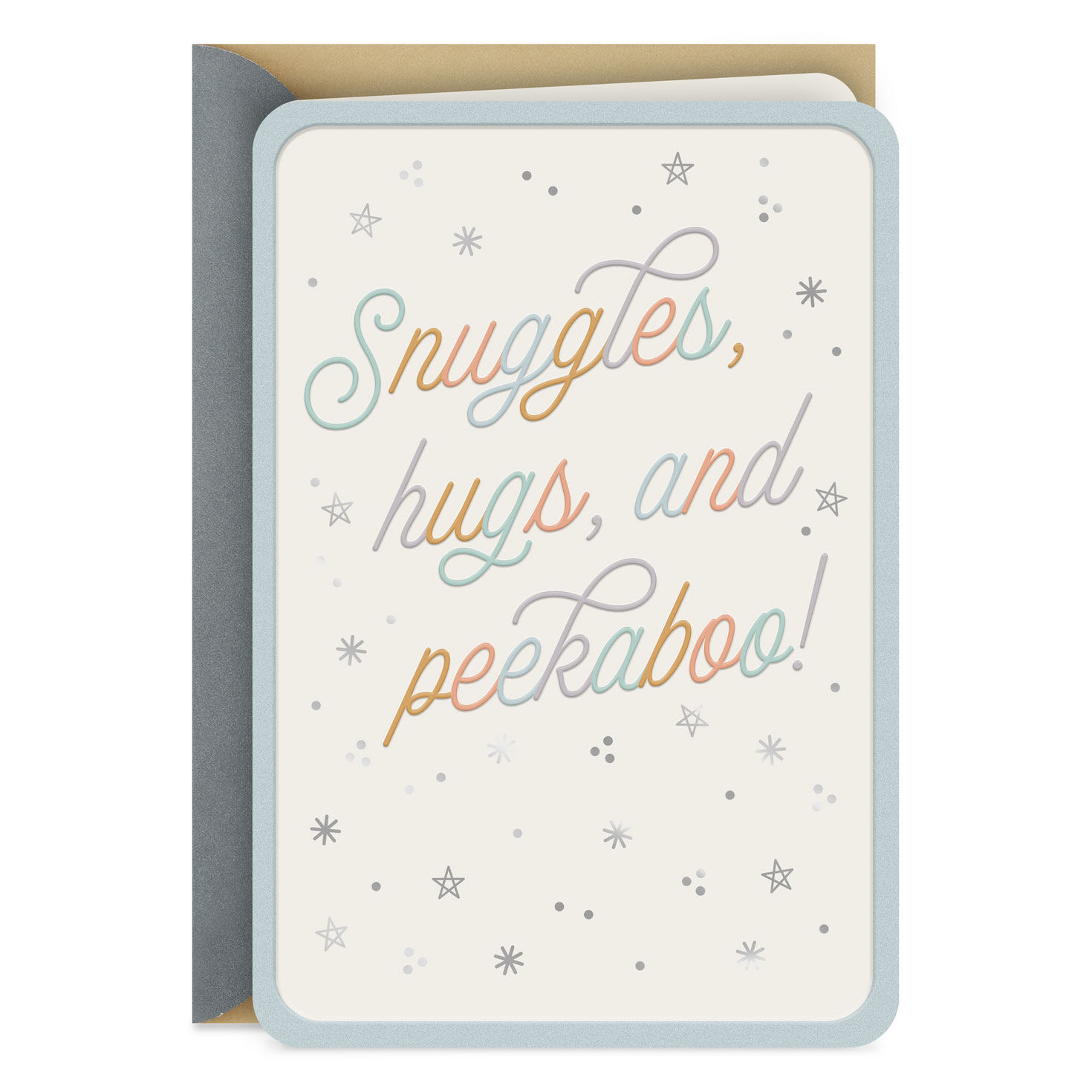 Snuggles and Hugs Religious Baby Shower Card