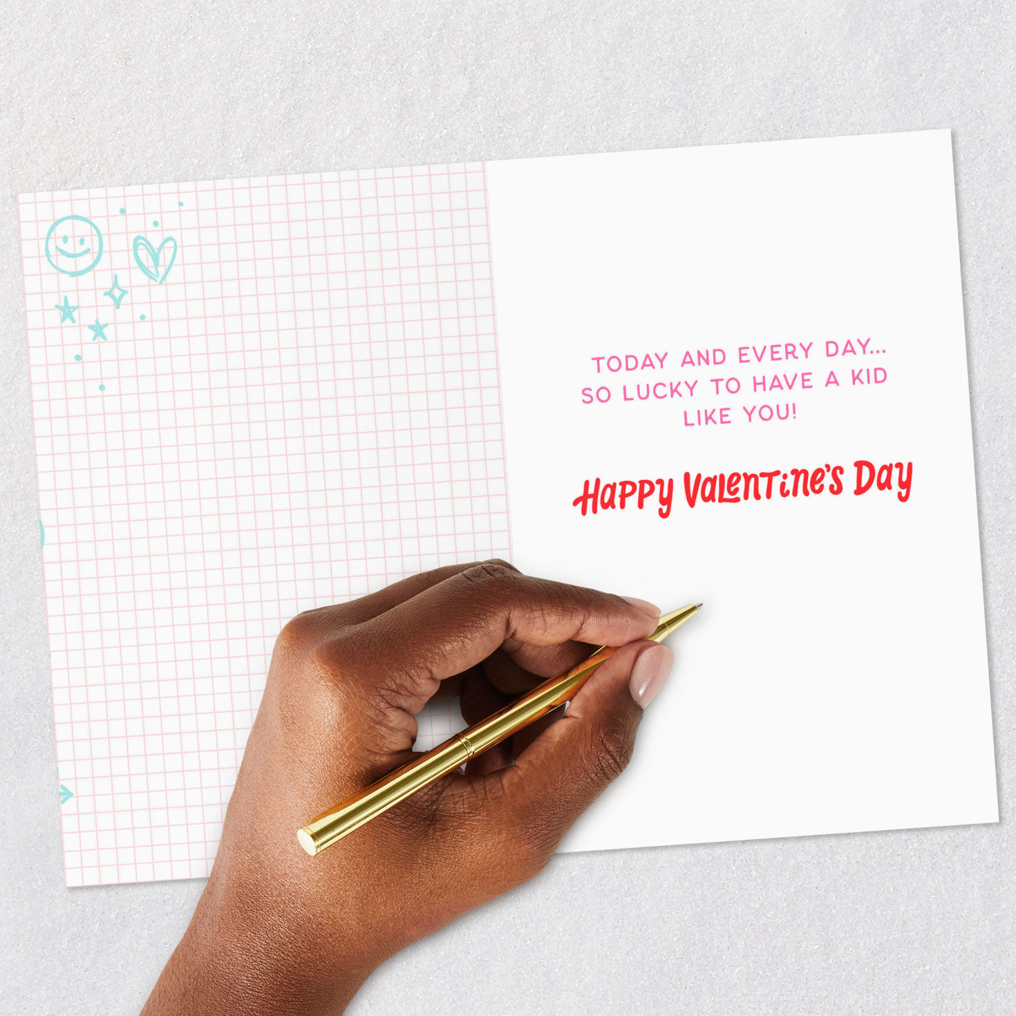 Heart Doodles Kid Valentine's Day Card From Parent Signing card image number 6