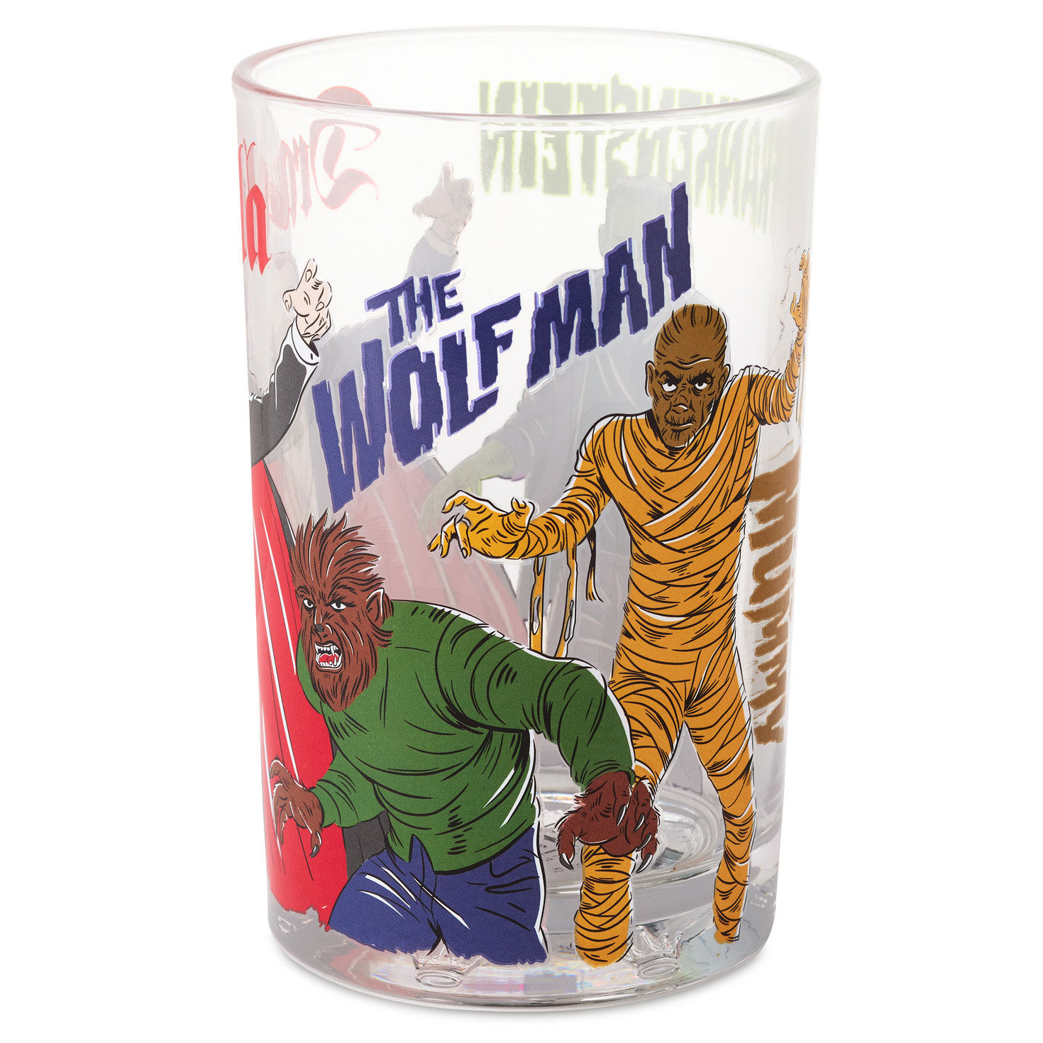 Old Movie Monsters Drinking Glass Side image number 3