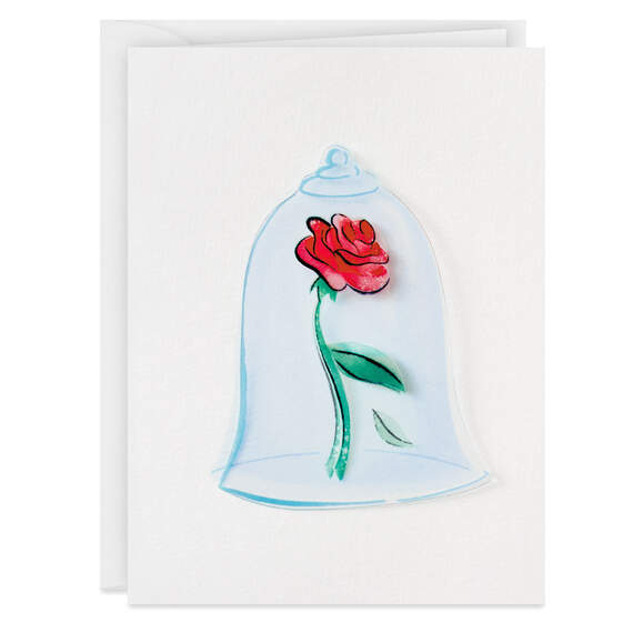 3.25" Mini Disney Princess Beauty and the Beast Rose Blank Card, , large image number 2