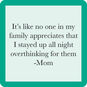 Drinks on Me Overthinking Mom Funny Coaster, , large image number 1