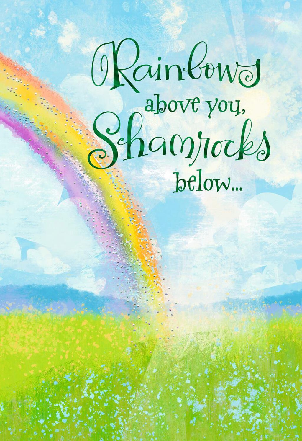 Rainbows And Shamrocks Musical St Patricks Day Card