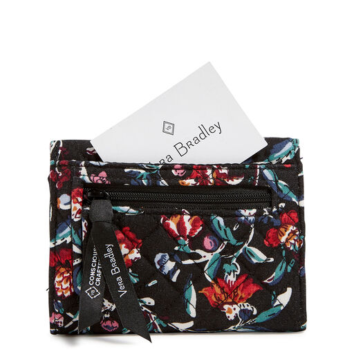 Vera Bradley RFID Riley Compact Wallet in Perennials Noir, 