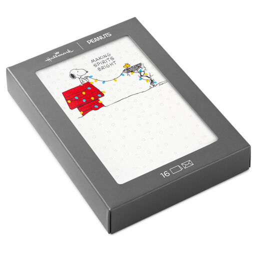 Peanuts® Snoopy and Woodstock Hanging Lights Boxed Christmas Cards, Pack of 16, 