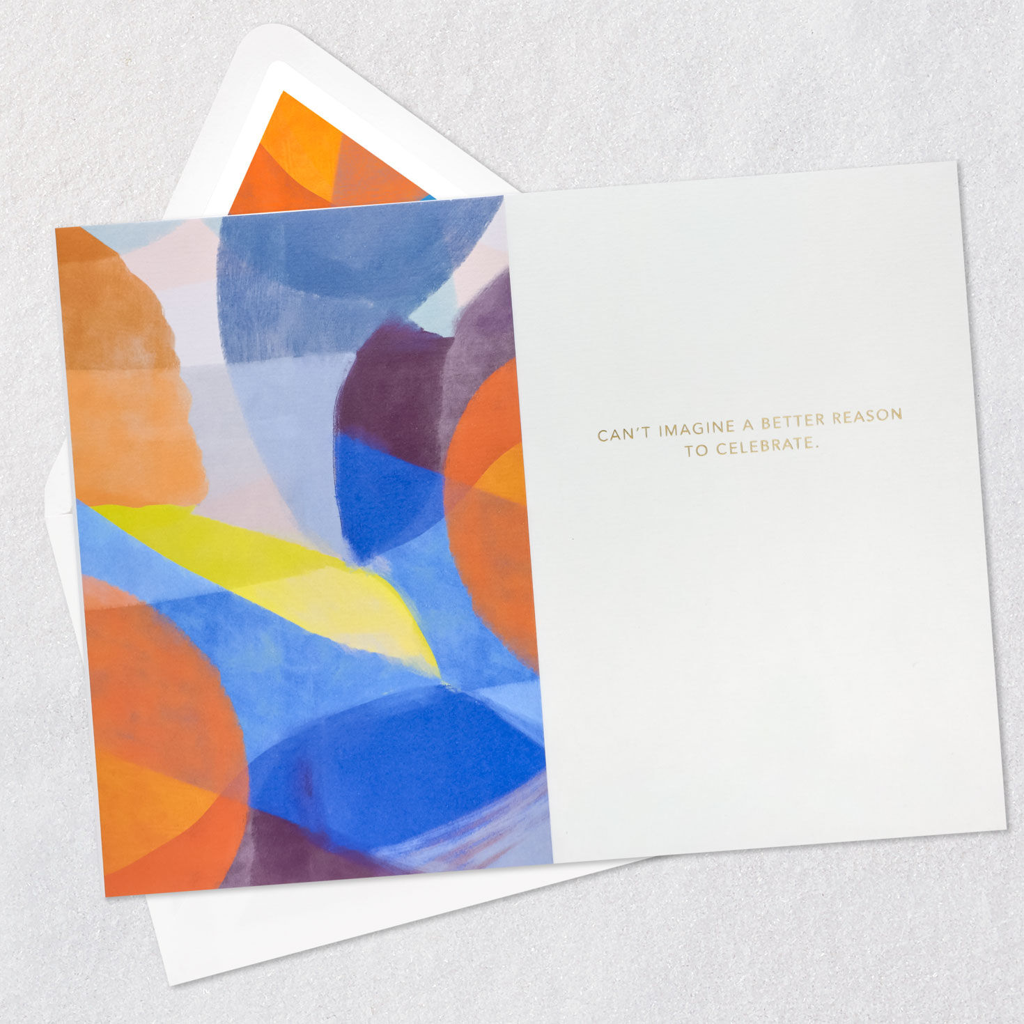 Modern Rainbow Lettering with Balloon Birthday Card Open card with envelope image number 3