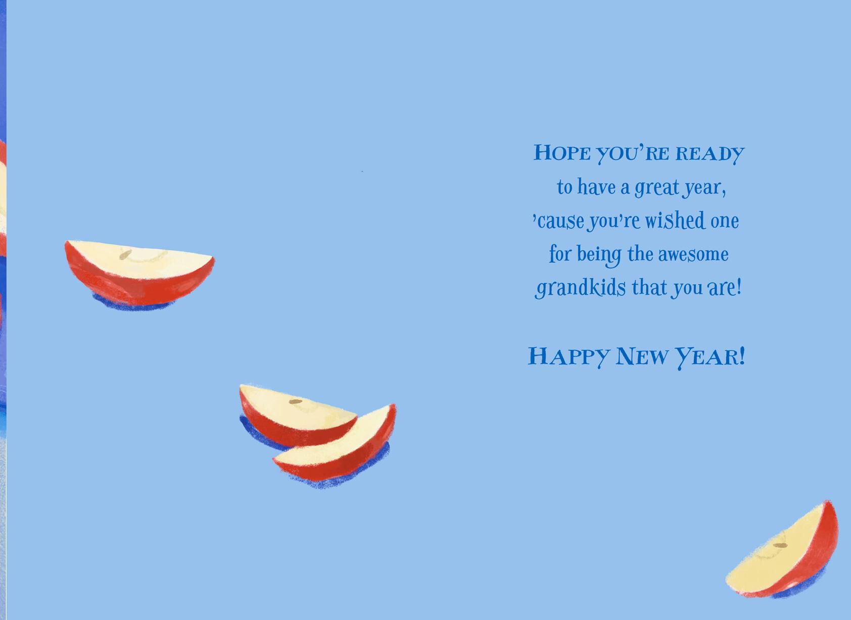 Apples and Honey Rosh Hashanah Card for Grandchildren