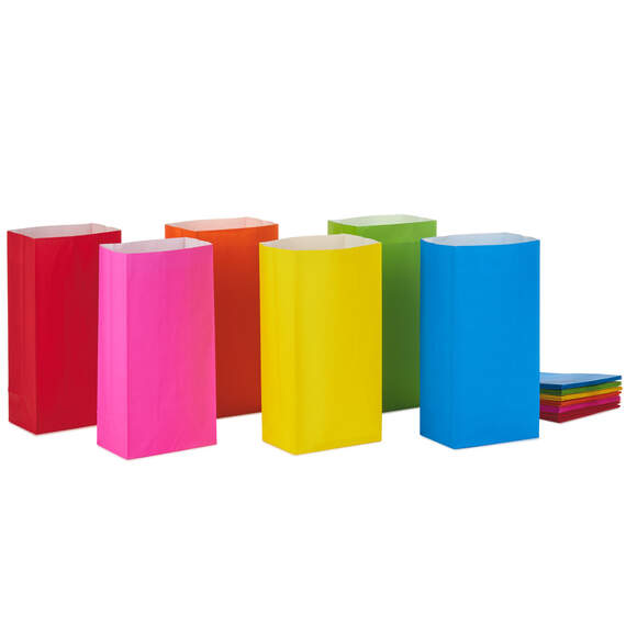 Assorted Colors Paper Goodie Bags, Pack of 30