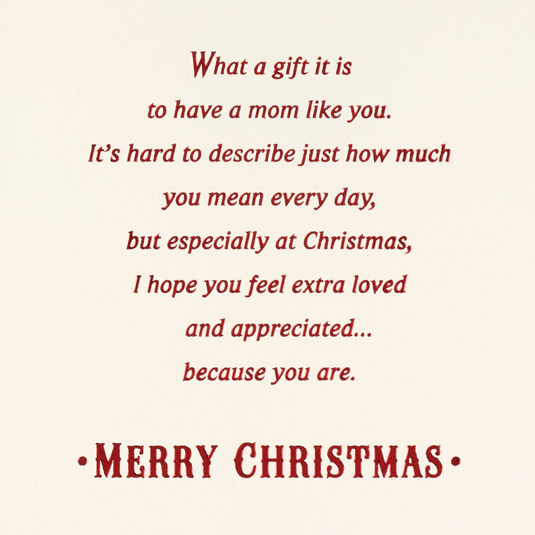 Red and White 3D Holiday Wreath Mom Christmas Card sentiment image number 2