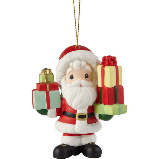 Precious Moments Loaded Up With Christmas Cheer Annual Santa Ornament, 3.75", 