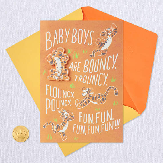 Disney Winnie the Pooh Tigger New Baby Boy Card, , large image number 5