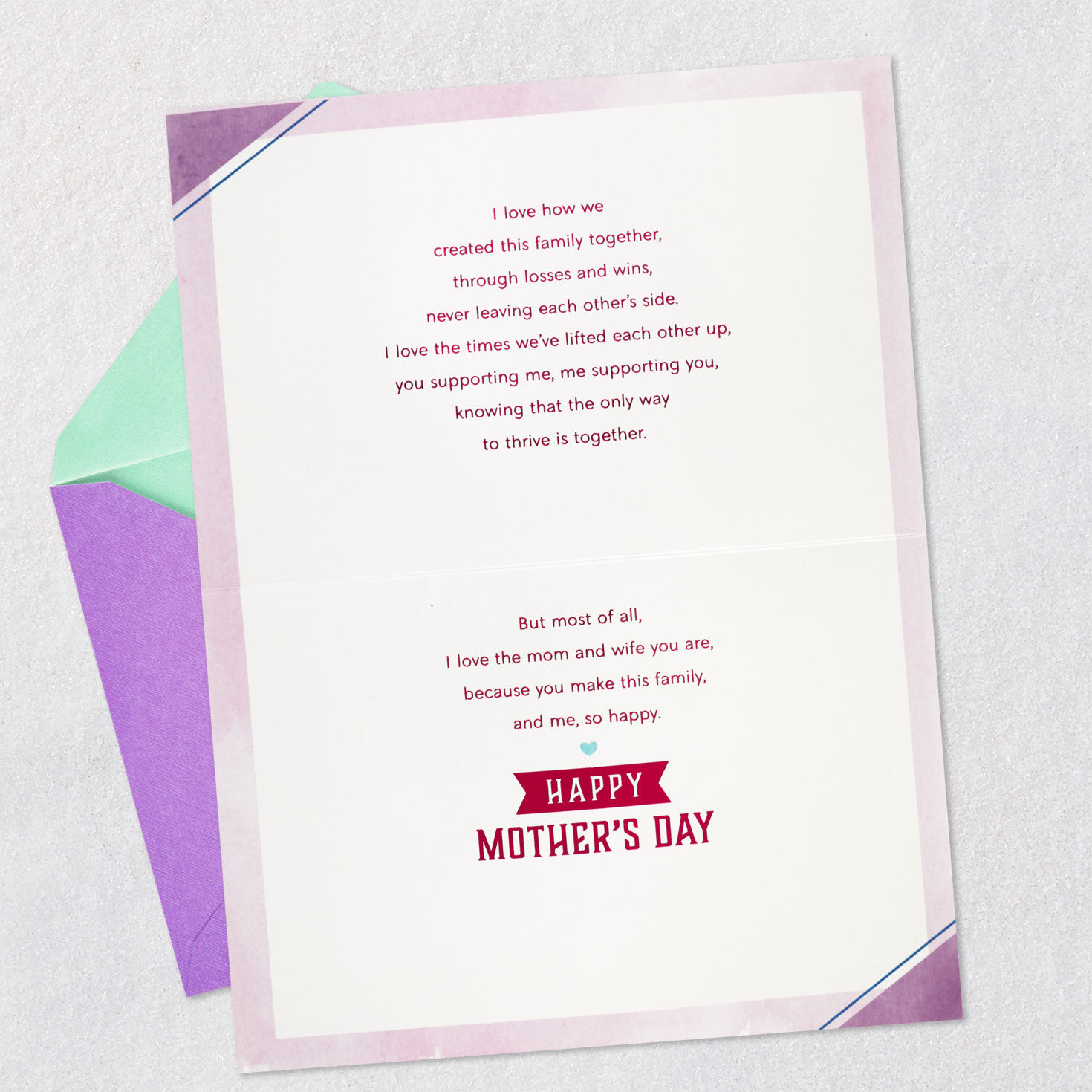 Sports Jerseys Mother's Day Card for Wife Open card with envelope image number 4