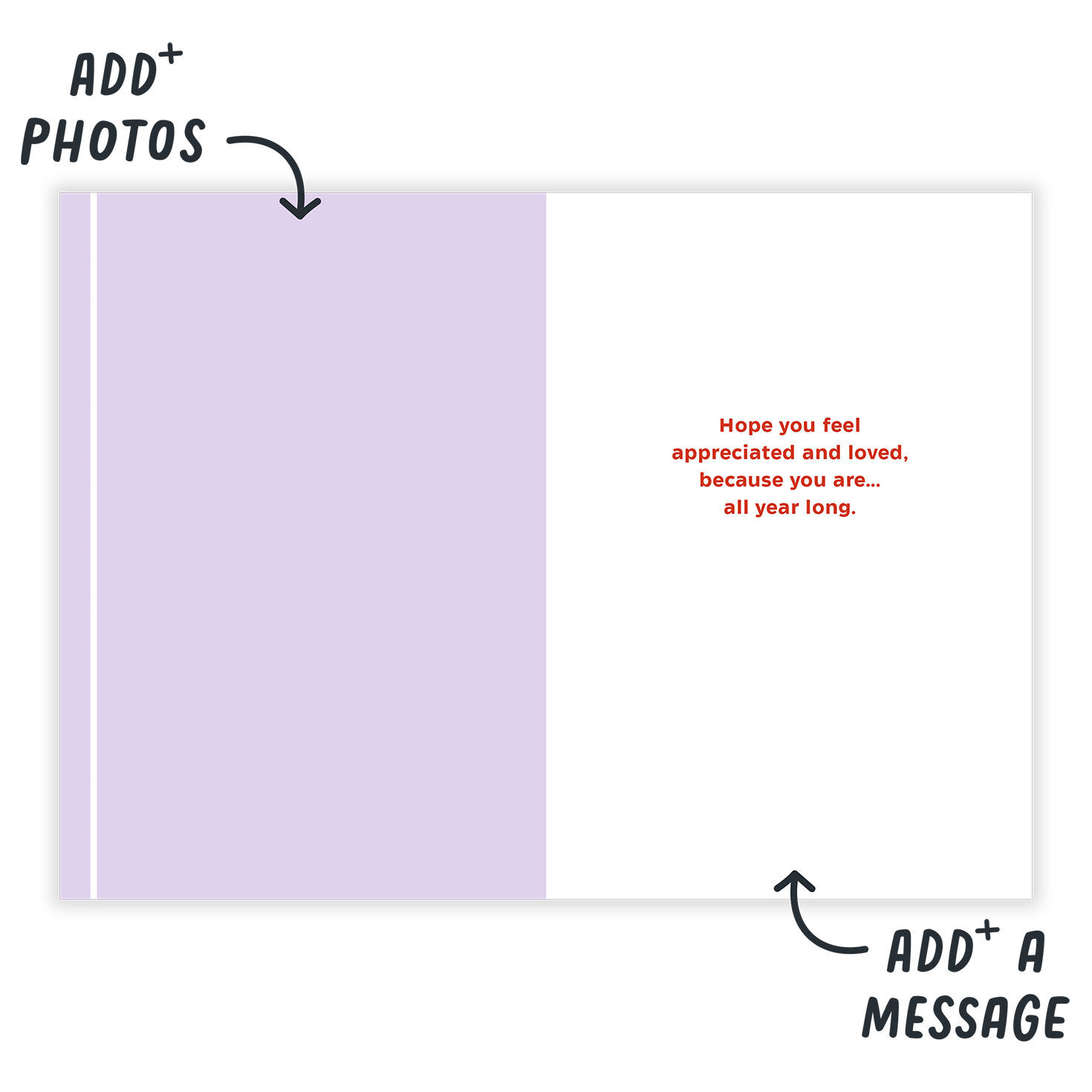 Floral Heart Personalized Mother's Day Card Open Card indicating personalization image number 3