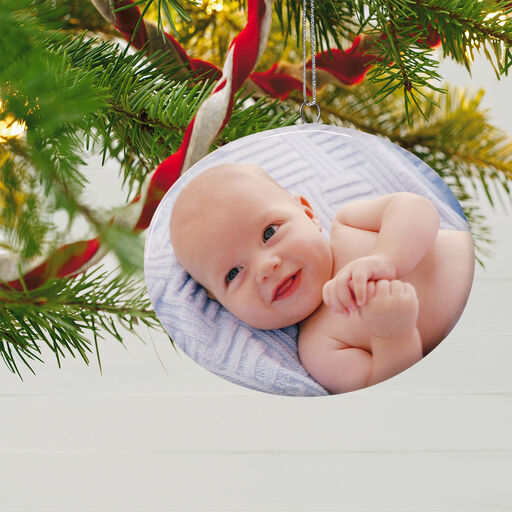1-Sided Oval Ceramic Photo Ornament, 