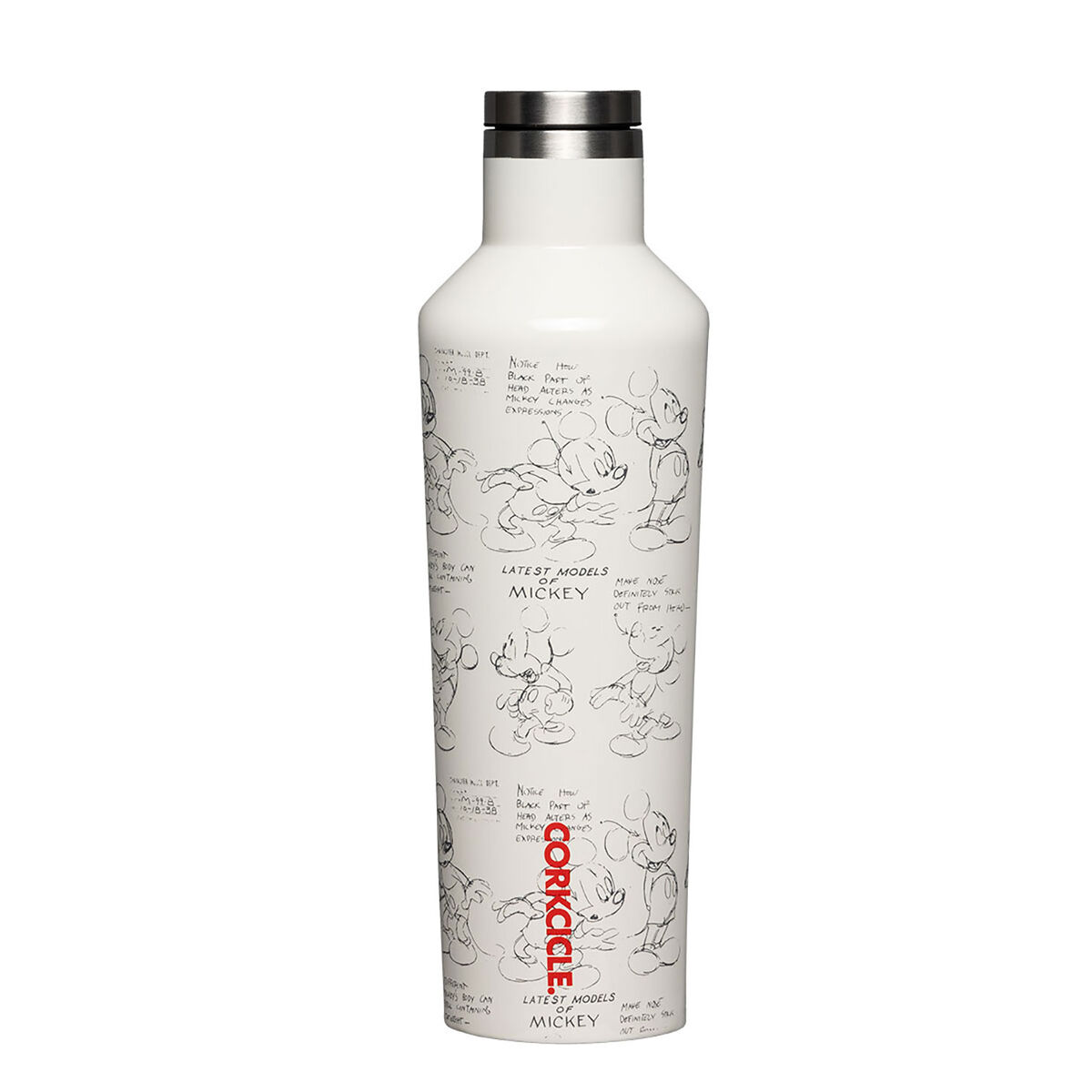 Corkcicle Disney Mickey Mouse White Stainless Steel Canteen, 16 oz
