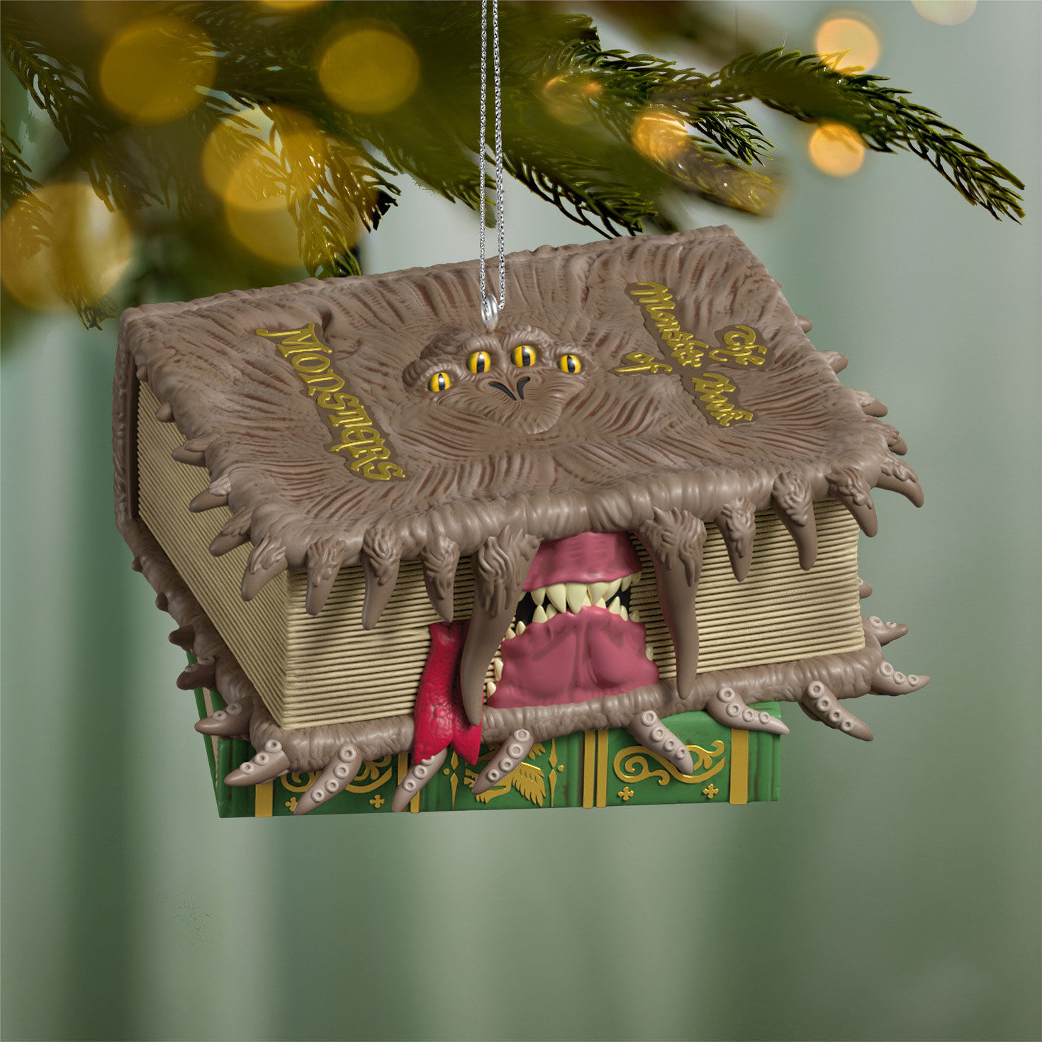Harry Potter Monster Book Keepsake Ornament hanging on tree image number 2